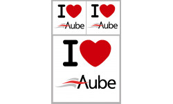 Département Aube (10) - 3 autocollants "J'aime" - Autocollant(sticker)
